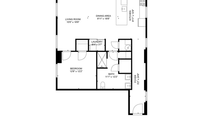 1 bed, 1 bath, 958 sqft, $1,395, Unit 301