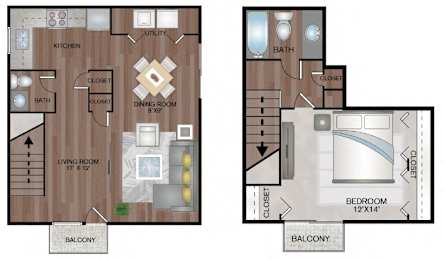 1 bed, 1.5 baths, 945 sqft, $1,447
