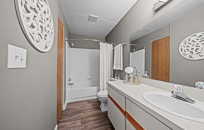 Posh bathroom at Park Lane Apartments in Southfield