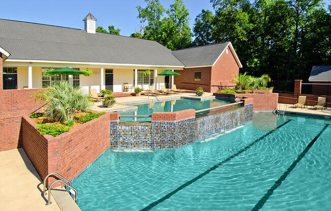 pool with waterfall