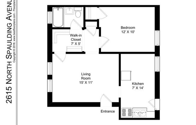 1 bed, 1 bath, 545 sqft, $1,795, Unit 2615-3E