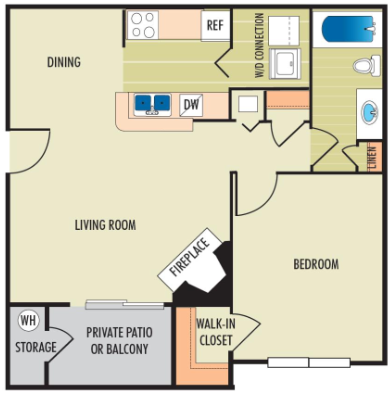 1 bed, 1 bath, 753 sqft, $800, Unit 4108