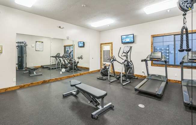 the gym at the preserve at polk apartments