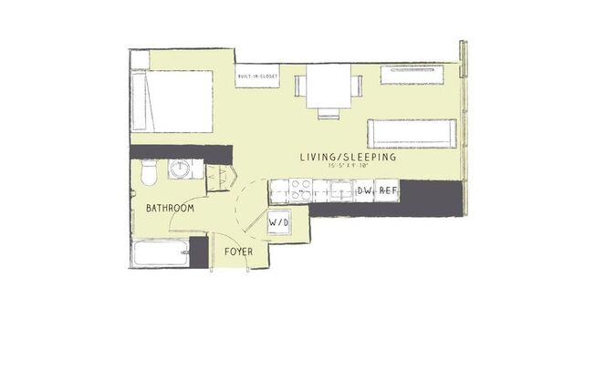 Studio, 1 bath, 484 sqft, $2,320, Unit 1803