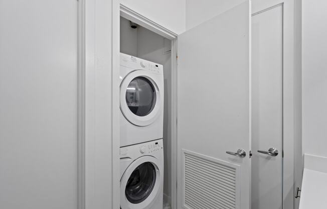 Ensuite Washer and Dryer at The Parker Apartments in Portland, OR 97209