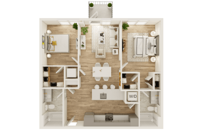 2 beds, 2 baths, 931 sqft, $1,917