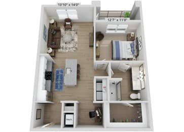 1 bed, 1 bath, 845 sqft, $1,508