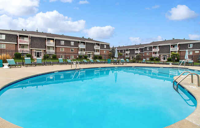 Swimming pool at Stone Ends apartments in Stoughton, MA
