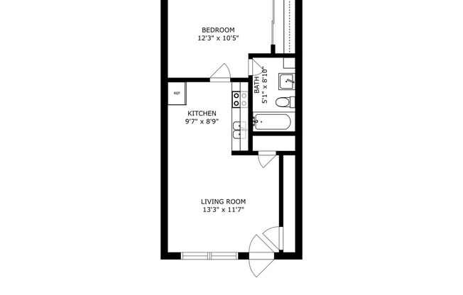 1 bed, 1 bath, $850, Unit 02