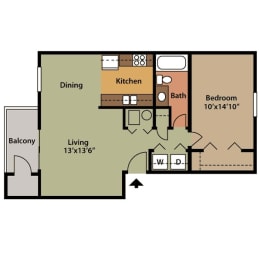 1 bed, 1 bath, 658 sqft, $1,050