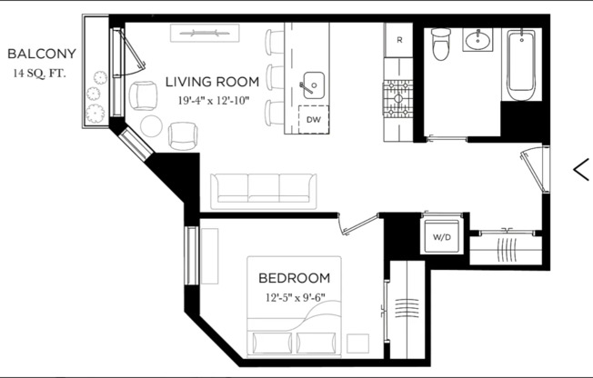 1 bed, 1 bath, 566 sqft, $3,750, Unit 6N