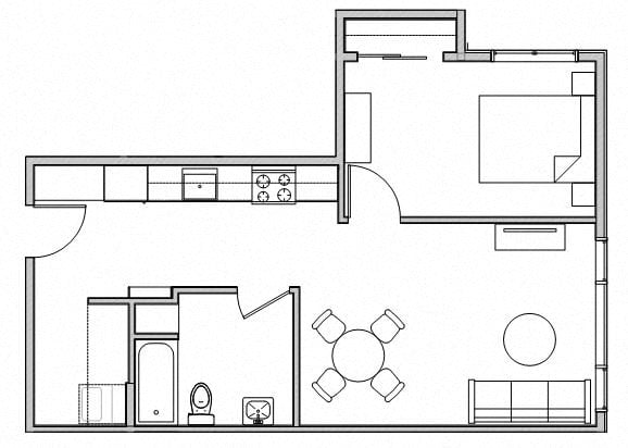 1 bed, 1 bath, 613 sqft, $1,598