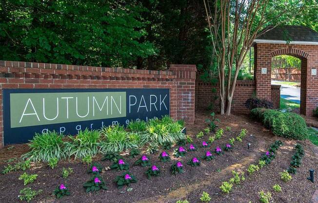 Entrance Sign at Autumn Park Apartments, Charlotte, NC 28262