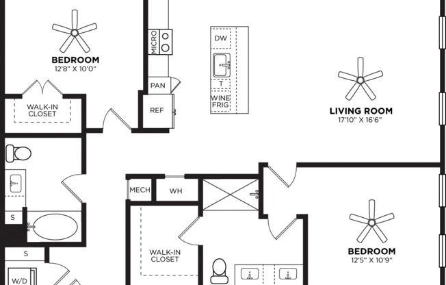 2 beds, 2 baths, 1,206 sqft, $4,374, Unit 201