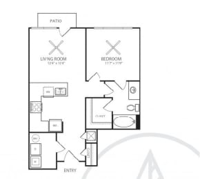 1 bed, 1 bath, 714 sqft, $1,326