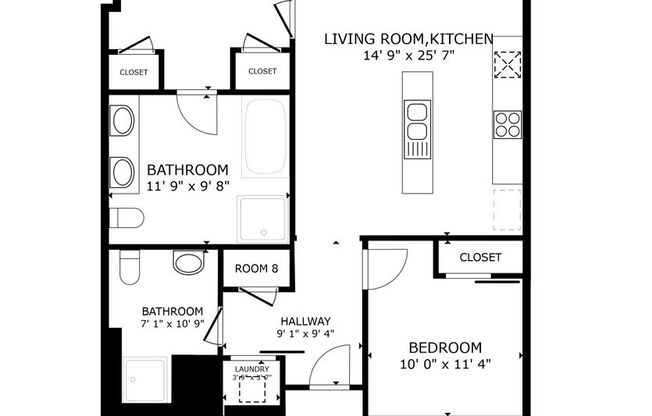 2 beds, 1.5 baths, $3,499, Unit # 2406