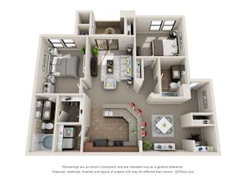 2 beds, 2 baths, 1,140 sqft, $1,627
