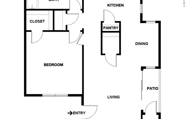 1 bed, 1 bath, 523 sqft, $639