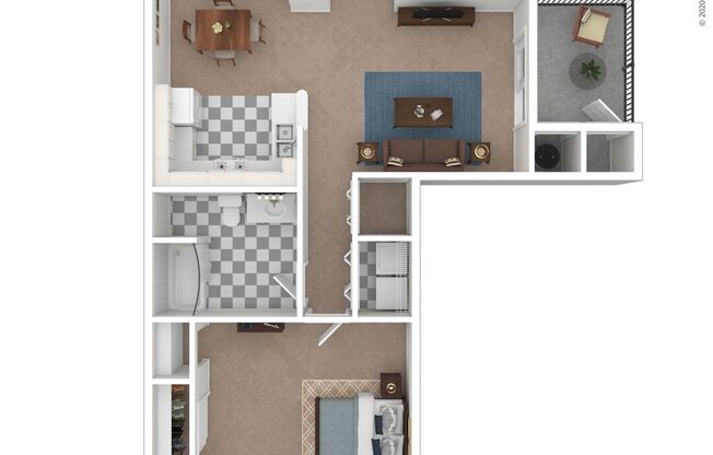1 bed, 1 bath, 733 sqft, $931