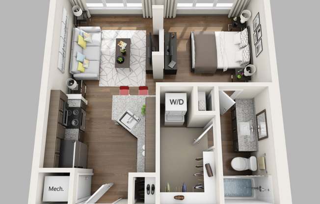 Studio, 1 bath, 564 sqft, $1,289