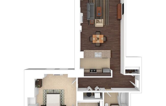 1 bed, 1 bath, 1,136 sqft, $2,645, Unit P-0212