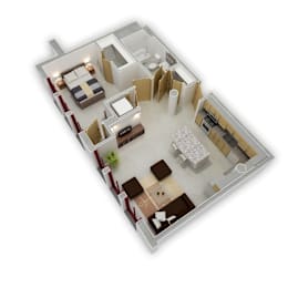 1 bed, 1 bath, 726 sqft, $1,462