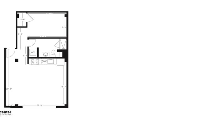 1 bed, 1 bath, 754 sqft, $1,425, Unit 302