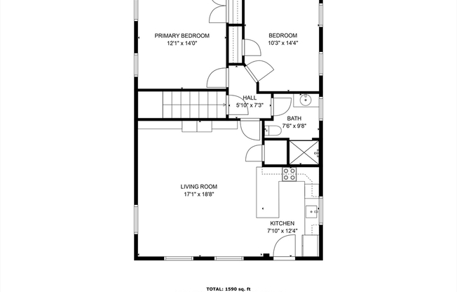 2 beds, 2 baths, 1,590 sqft, $2,950, Unit 1