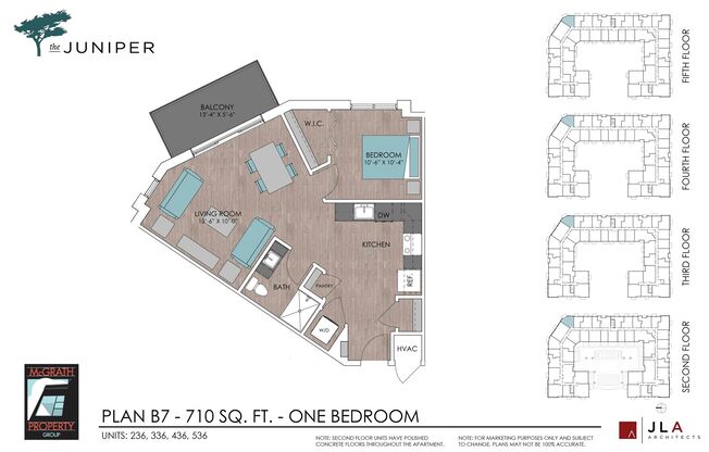 1 bed, 1 bath, 710 sqft, $1,680, Unit 236