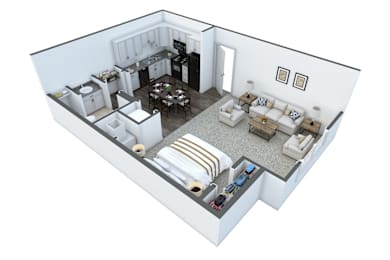 Studio, 1 bath, 517 sqft, $1,073