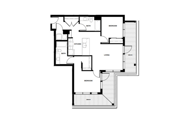 2 beds, 2 baths, 939 sqft, $4,995, Unit 507