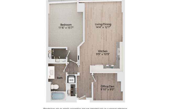 1 bed, 1 bath, 838 sqft, $3,546
