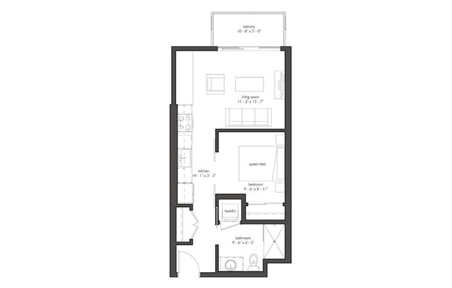 1 bed, 1 bath, 536 sqft, $1,318, Unit 218