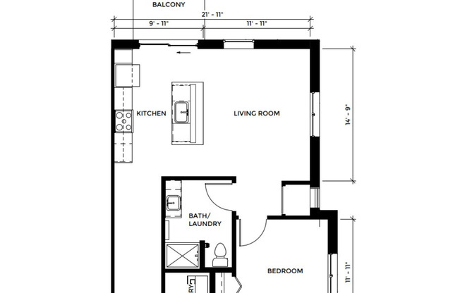 1 bed, 1 bath, 753 sqft, $1,750, Unit SC 1408-301
