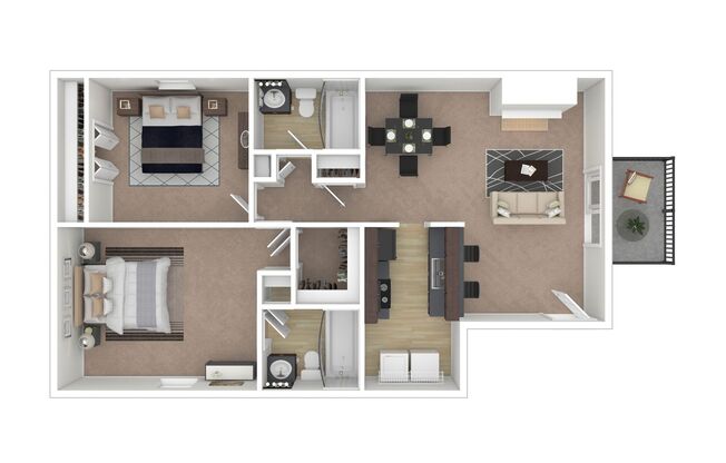 2 beds, 2 baths, 1,020 sqft, $1,349, Unit 20-2004