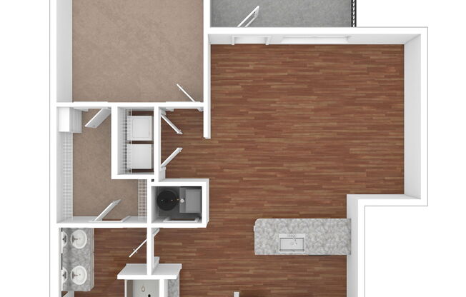 1 bed, 1 bath, 807 sqft, $1,540