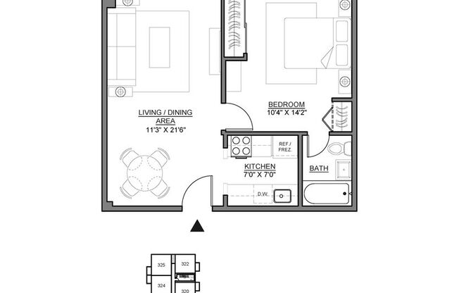 1 bed, 1 bath, $1,995