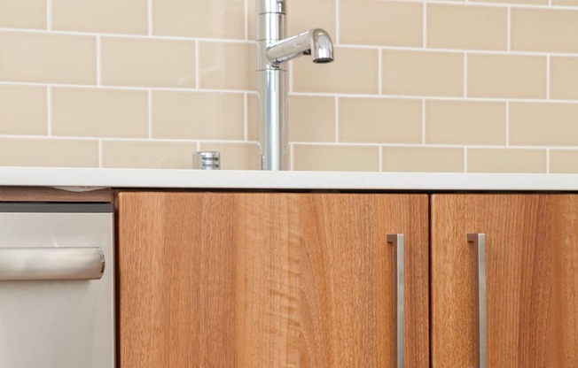 4730 California Apartments Kitchen Glass Tile Backsplashes