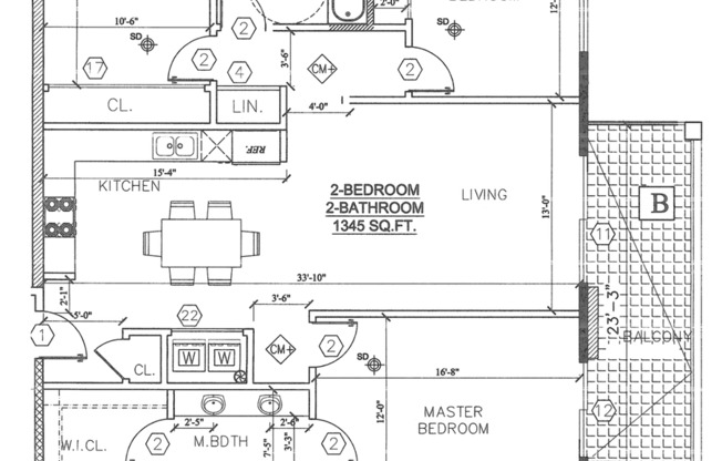 3 beds, 2 baths, 1,345 sqft, $3,195, Unit 404