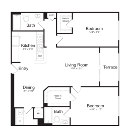 2 beds, 2 baths, 1,216 sqft, $2,259