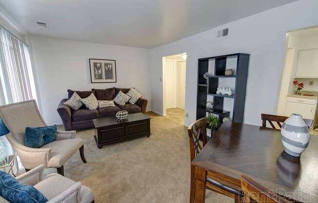 Classic Living Room Design at Lake Camelot Apartments, Indianapolis, IN