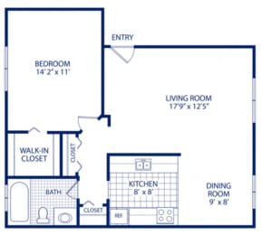 1 bed, 1 bath, 600 sqft, $861