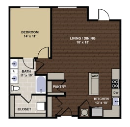 1 bed, 1 bath, 870 sqft, $1,808