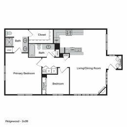 2 beds, 2 baths, 1,345 sqft, $1,925