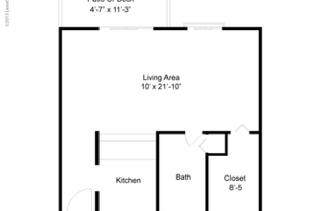 Studio, 1 bath, 430 sqft, $1,188