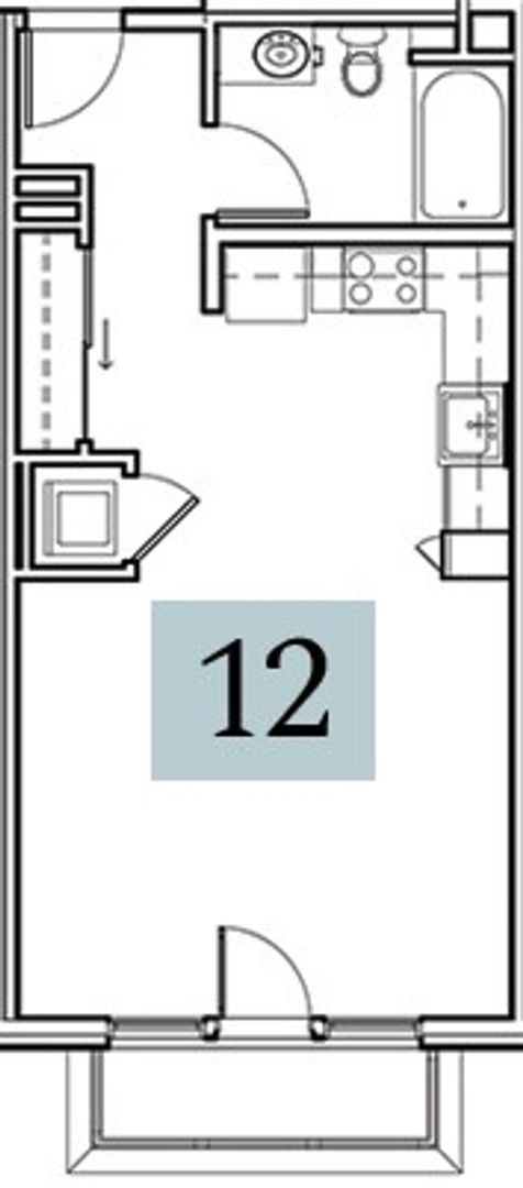 Studio, 1 bath, 507 sqft, $2,349, Unit 212