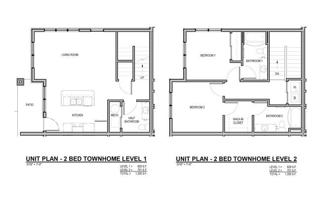 2 beds, 2.5 baths, 1,330 sqft, $2,250, Unit 2113