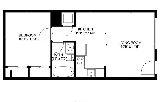 1 bed, 1 bath, 478 sqft, $855, Unit 7