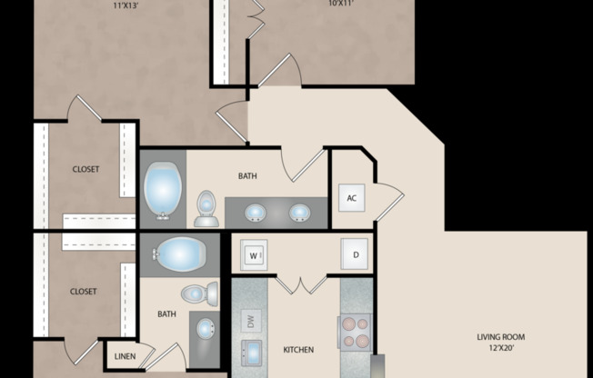 3 beds, 2 baths, 1,245 sqft, $2,040