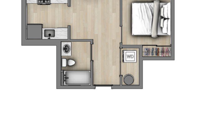 1 bed, 1 bath, 422 sqft, $1,475, Unit 101